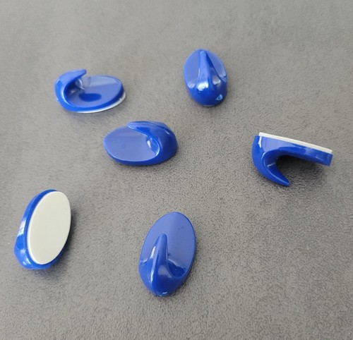 Mini klebehaken blau 6er set - klebehaken,